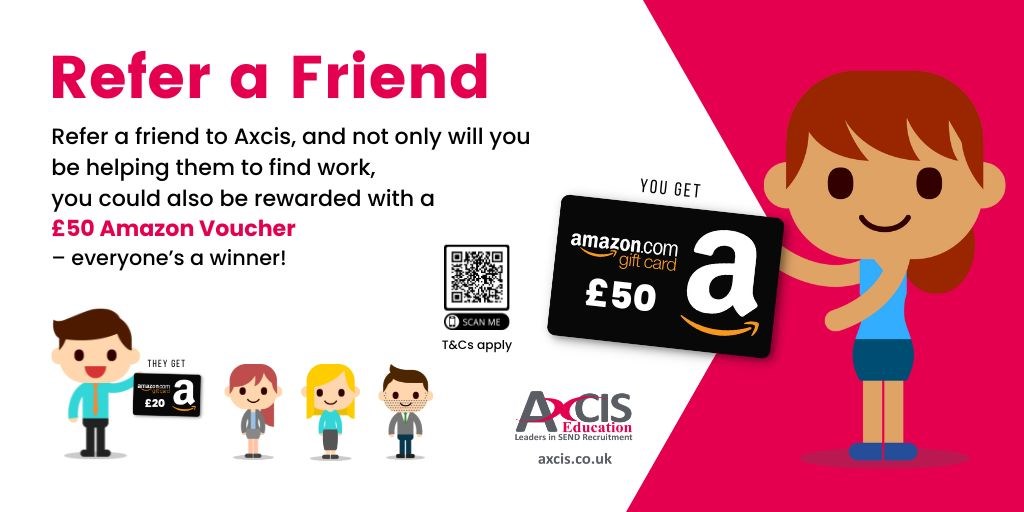 Refer a friend to Axcis and earn £50 in shopping vouchers