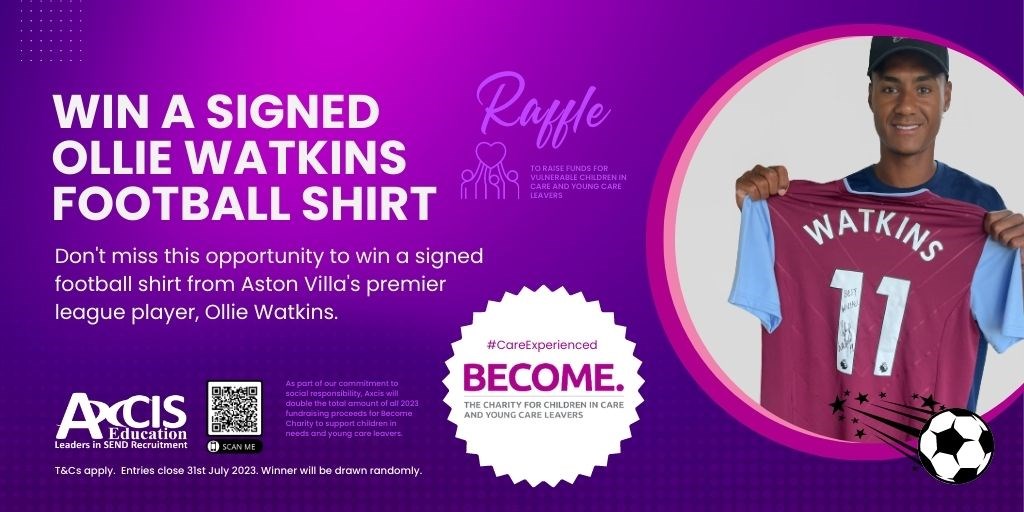 Win a signed Ollie Watkins football shirt and raise funds for our Charity of the Year – Become